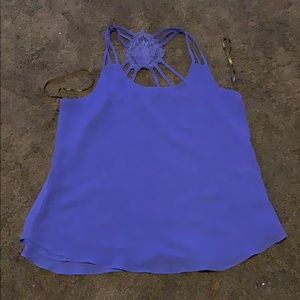 E and M flowy blue shirt